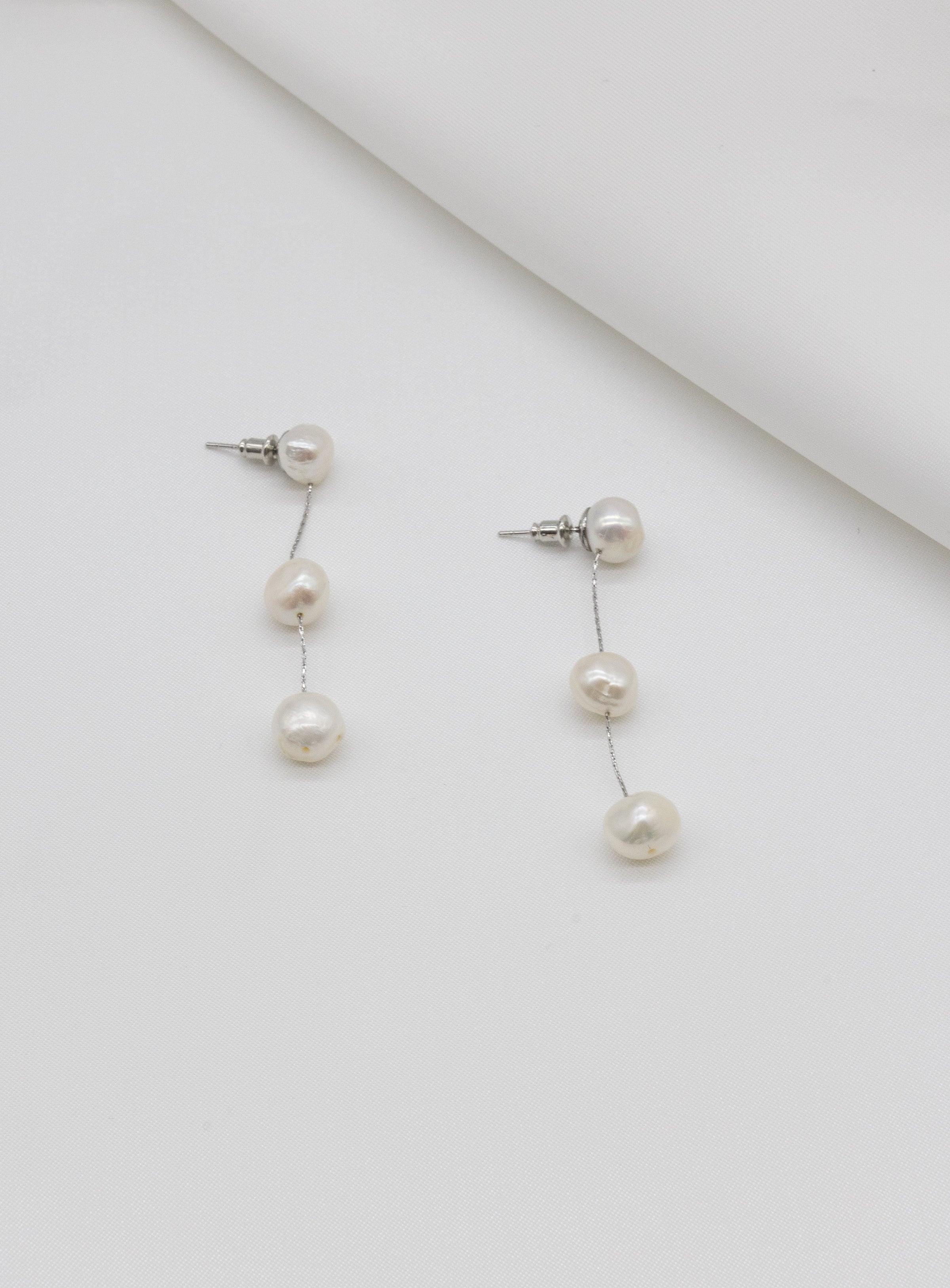 Tiny Pearl Earrings  Gold or Silver – Shop Callie Jewelry